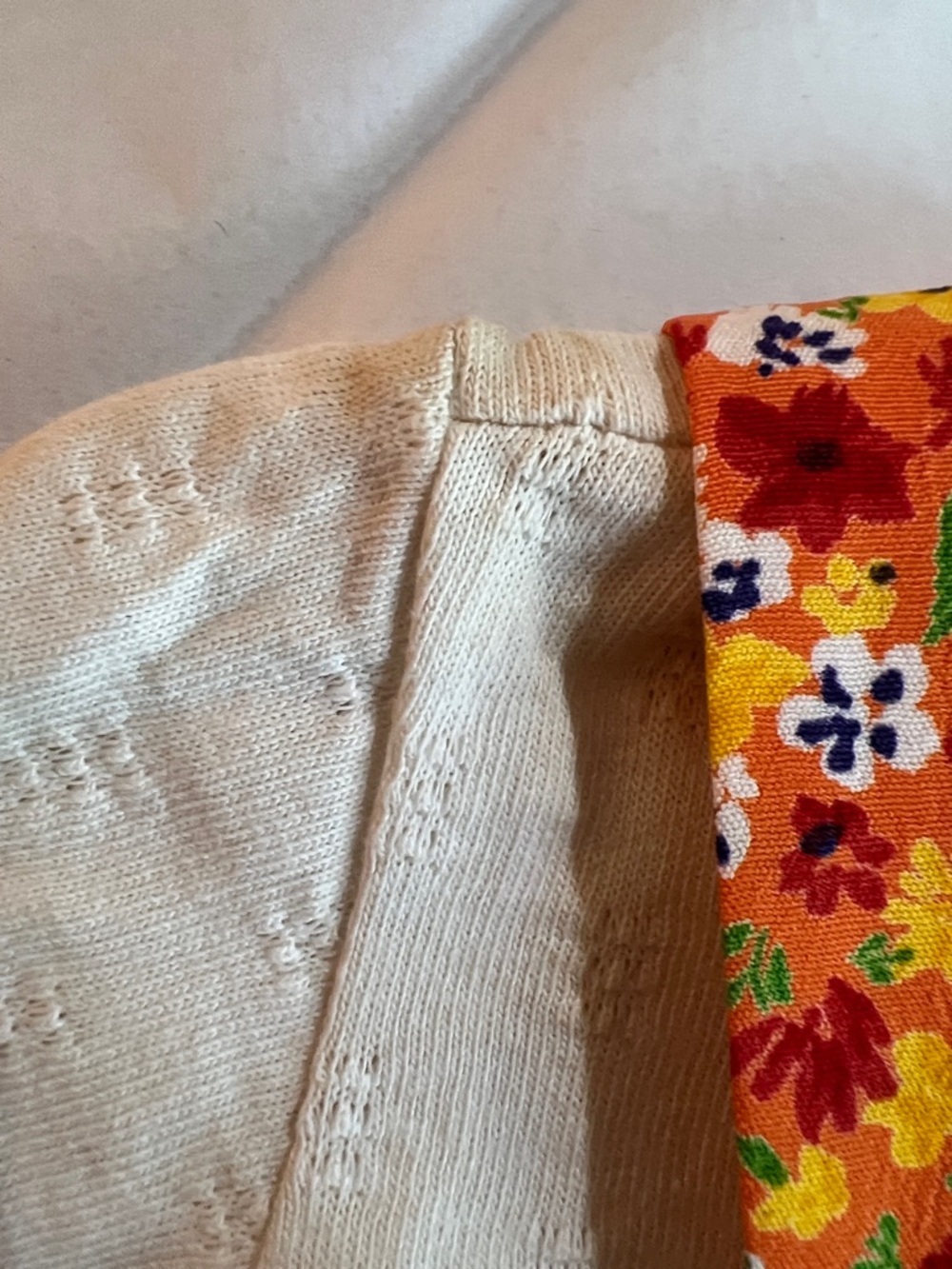 Donna Capozzi Bright Orange Floral Vintage Romper. 2T - Picture 10 of 11